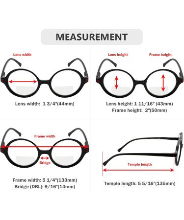 Eyekepper 4-Pack Bifocal Reading Glasses for Women - Small Lens Round Bi-focal Readers (Clear Lens Mixed Colors 3.0x) - International Shipping Available - Buy Online on GoSupps.com