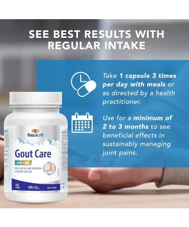 Gout Care Joint Supplement Reduces elevated uric acid blood levels which is an underlying cause of gout. With Black Cherry Extract Celery Seeds and Devil's Claw 100 capsules - MapleLife - Buy Online on GoSupps.com