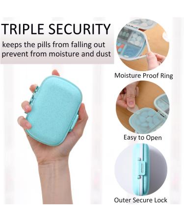 Daily Pill Organizer - 8 Compartment Portable Pill Box for Vitamins & Cod Liver Oil - Travel-Friendly Blue Design - Buy Online on GoSupps.com