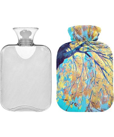 NAANLE 2L Hot Water Bottle with Autumn Ahorn Tree Cover - Back Pain Relief & Cold Therapy - Hand & Foot Warmer - Buy Online on GoSupps.com