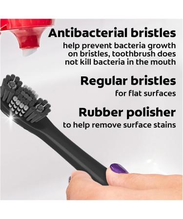 Colgate 360 Power Charcoal Replacement Toothbrush Heads - Soft Bristles & Rubber Polisher - 2 Pack for Any 360 Battery Toothbrush - International Shipping Available - Buy Online on GoSupps.com