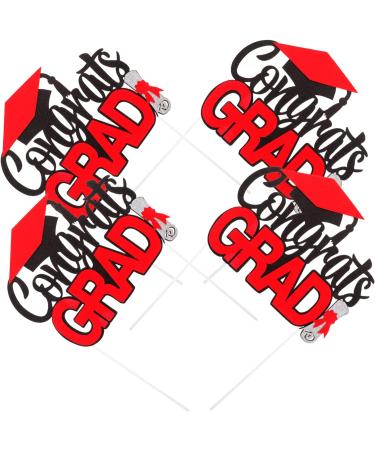 16 pcs Graduation row grad cake topper graduation cake insert 2023 cake toppers Graduation Decorations Class of 2023 Grad Picks snacking cakes cupcake topper appetizer mini Paper Redx4pcs 14X7.5CMx4pcs - Buy Online on GoSupps.com