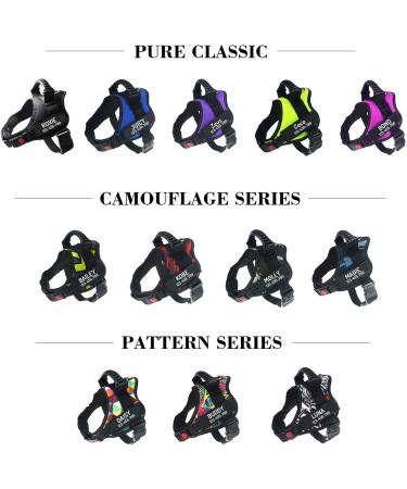 Pawpawify Personalized No-Pull Dog Harness - Durable Blue Camouflage for Training & Walking (Chest 28-38in) - Buy Online on GoSupps.com