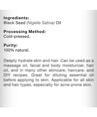 MAJESTIC PURE Black Seed Oil - 100% Natural & Cold Pressed Liquid - Turkish Black Cumin Seed Oil - For Hair Growth, Skin, Face, Massage - 4 fl oz - Buy Online on GoSupps.com