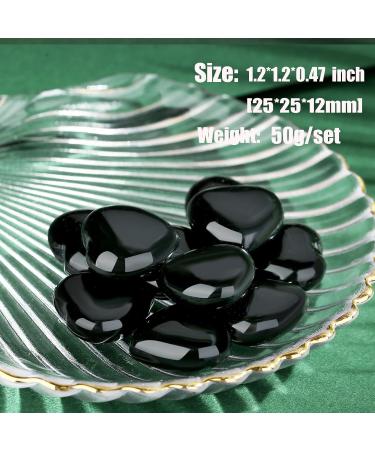 Xiannvxi 5pcs Obsidian Heart Stones - Natural Healing Crystals for Love Meditation & Reiki - Pocket Gemstones - Buy Online on GoSupps.com