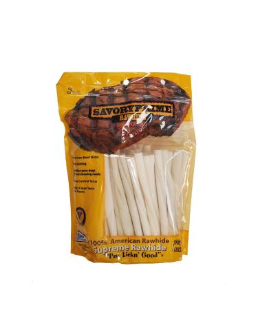 Savory Prime 5" American Twist Sticks White 50 Pack