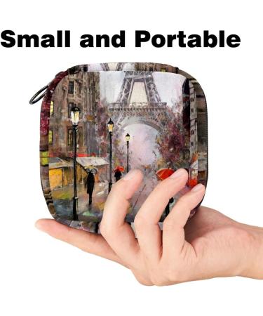Paris Eiffel Tower Storage Bag for Women's Bandages & Menstrual Pads - Stylish & Portable Holder for School & Office - Buy Online on GoSupps.com