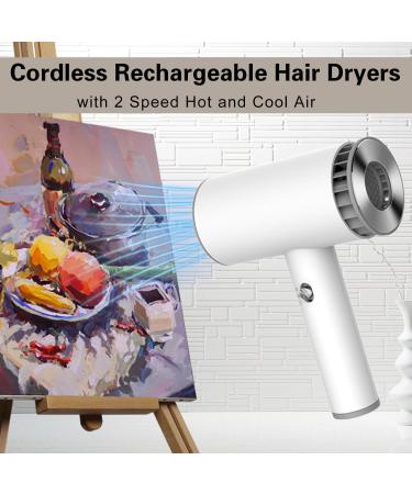 Cordless Hair Dryer Low Noise Family Travel Hair Dryer High Speed Blow Dryer 2000mAh Battery Design Portable Hair Care Blow Dryer for Home Travel Hotel - Buy Online on GoSupps.com