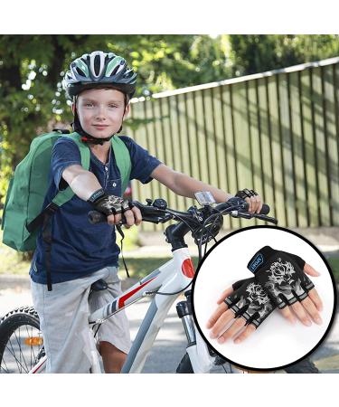 Accmor Kids Black Half Finger Cycling & Fishing Gloves - Full Finger Sport Gloves for Children - Ideal for Camping, Fishing, Parkour & Outdoor Sports - Buy Online on GoSupps.com