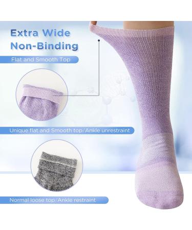 Bulinlulu Diabetic Socks - Bamboo Non-Binding Crew Socks for Women & Men - 6 Pairs with or without Grippers - Bright Colour Clash - Medium - Buy Online on GoSupps.com