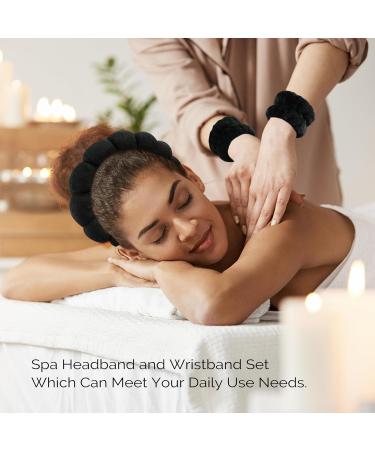 Shop Black Terry Hair Band for Cosmetics & Spa - Moisture-Wicking Headband for Face Washing Yoga & Shower - Buy Online on GoSupps.com