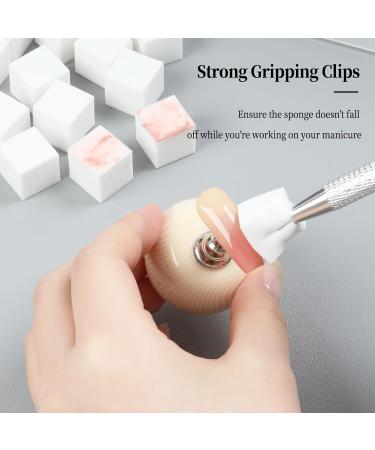 BQAN Nail Sponges for Ombre - 100Pcs White Nail Art Sponges with Gripper Pen for Perfect Manicure - Buy Online on GoSupps.com