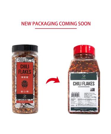 Soeos 7oz Sichuan Chili Flakes - Non-GMO, All Natural, Medium Hot Crushed Red Pepper Flakes | Premium Dried Szechuan Red Chili Pepper Bulk - Buy Online on GoSupps.com
