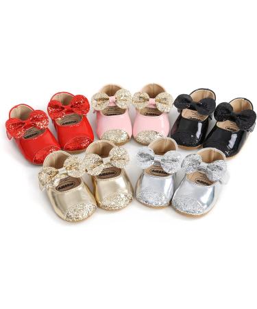 RVROVIC Baby Girl Princess Sparkly Moccasins - Soft Sole Prewalker Shoes (0-6 Months, Silver) - Buy Online on GoSupps.com