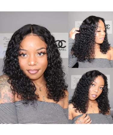 Curly Lace Front Wigs Human Hair 8A Kinky Curly 4x4 Lace Closure Human Hair For Black Women 150% Density Brzilian Virgin Hair Pre Plucked Hairline With Baby Hair Supernova Hair (14 inches) 14 Inch Curly wig(4*4 lace closur…