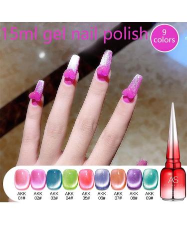 15ml Need LED Lamp Colorful Semi Permanent Gel Nail Polish Phototherapy Gel Fluorescent Spar Cat Eye Gel - (Color: 7) - Buy Online on GoSupps.com