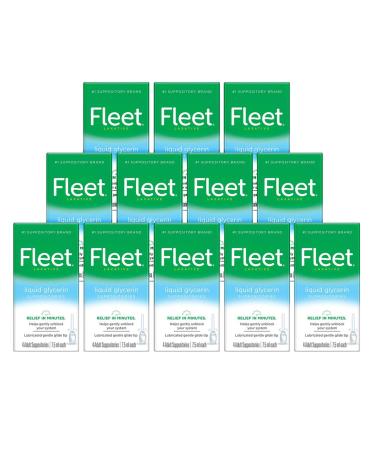 Fleet Liquid Glycerin Suppositories for Adult Constipation 7.5 mL 4 Bottles (12 Pack)