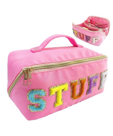 Stoney Clover Dupes Preppy Makeup Bag Better Belt Makeup Bag Stuff bag Large Capacity Travel Cosmetic Bag Chenille Letter Bag Varsity Letter Bag Lay Flat Makeup Bag Wide Open Flat Nylon Makeup Bag A-Pink stuff bag