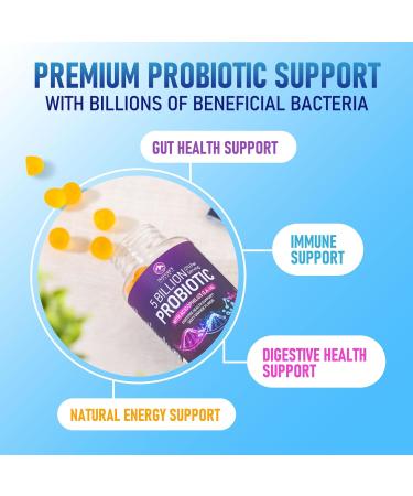 Probiotic Gummies 5 Billion CFU - Top 6 Pro Biotic Strains - Daily Probiotic Gummy Supplement for Women Men & Teens - Natural Digestive Health Good Gut & Immune Support - Orange Flavor - 120 Count 120 Count (Pack of 1) - Buy Online on GoSupps.com