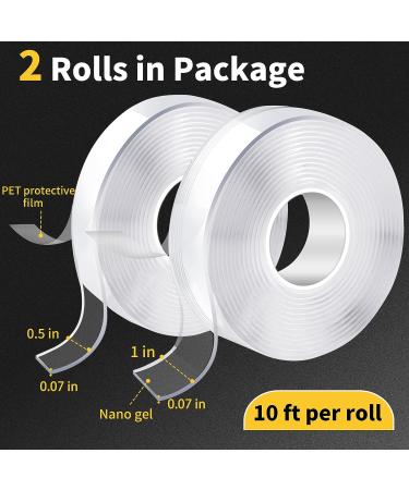 KUSUFEFI Double Sided Adhesive tape Heavy Duty  Double Stick Mounting (2 Rolls  Total 20FT)  Clear Two Sided Wall tape Strips  Removable Poster tape for Home  Office  Car  Outdoor Use - Buy Online on GoSupps.com