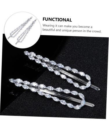 minkissy 1 Pair Crystal Zirconia Hair Clip Wedding Hair Accessories for Women Crystal Hair Clip Bride Hair Clip Crystal Hairpins Hair Barrettes Rhinestone Hair Clips Girl Miss Headgear - Buy Online on GoSupps.com