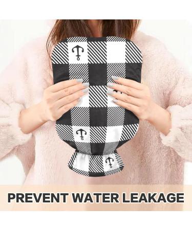 Buy NAANLE Black and White Plaid Anchor Hot Water Bottle - 1L Transparent Pain Relief & Warmth for Bed Hands & Feet Cozy Heat & Cold Therapy Solution - Buy Online on GoSupps.com