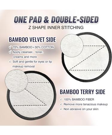 Veemos Reusable Cotton Pads - 14 Double-Sided Makeup Remover Pads with Washable Bag & Storage Box | Eco-Friendly Bamboo Cotton Pads (Gray) - International Shipping - Buy Online on GoSupps.com