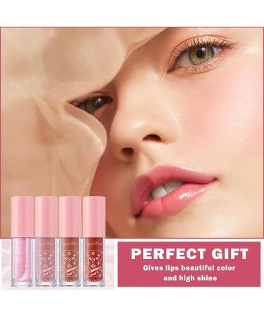 Leogony 4PCS Lipgloss Set Lip Gloss Sets for Teenage Girls Teen Girl Women Gifts Cute Lip Oil Hydrating Non-Sticky - Buy Online on GoSupps.com