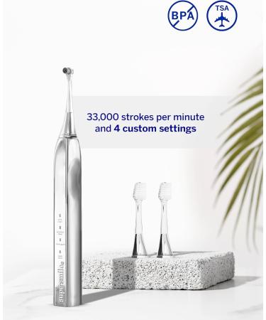Supersmile Zina45 Sonic Pulse Electric Toothbrush - Rechargeable Whitening Toothbrush with Polishing Head & 4 Cleaning Modes - Buy Internationally - Buy Online on GoSupps.com