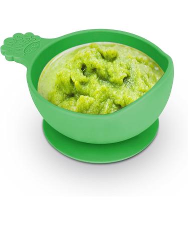 Nana's Manners Green Silicone Suction Bowl for Babies | Stage 1 (4+ Months) | Scoop Lip Handle & Suction Pad with Pull-tab | BPA-Free - Buy Online on GoSupps.com
