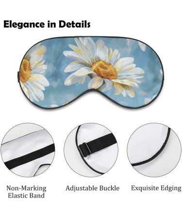 Blue Daisy Flowers Sleeping Mask | Soft Adjustable Eye Mask for Ultimate Light Blocking | Ideal Sleep Blindfold for Men Women Girls & Boys - Buy Online on GoSupps.com