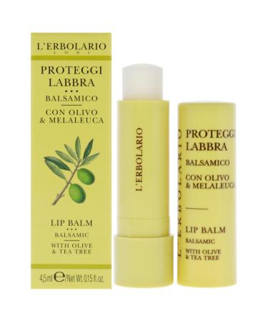 L'Erbolario Lip Balm - Softness and Suppleness for Lips - Lip Balm with Vitamin E - Moisturizing and Replenishing Lip Care - Lip Moisturizer for Dry and Cracked Lips - Olive and Tea Tree - 0.15 oz