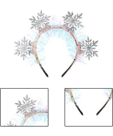 Miaija 2Pieces Snowflake Headband Silver Sparkling Christmas Hair Hoop Winters Holiday Party Hair Hoop Headpiece Accessories for Women Girls - Buy Online on GoSupps.com