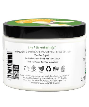 Nourish Organic Moisturizing Shea Butter | Fair Trade Sensitive Skin Care | 5.2 Oz Jar + Washable Cotton Round - Buy Online on GoSupps.com