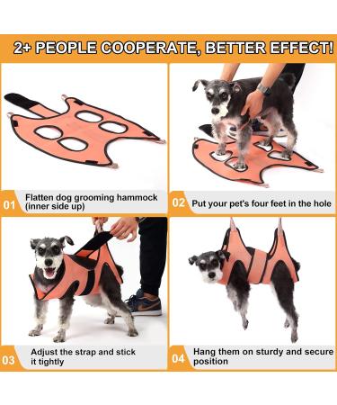 Kkiimatt Dog Pet Grooming Hammock Dog Hanging Harness for Nail Clipping Dog Nail Trimming Cutting Hammock Dog Grooming Sling Holder for Dogs with Wide Strap Sewed (Max 30LB / Small Orange) - Buy Online on GoSupps.com