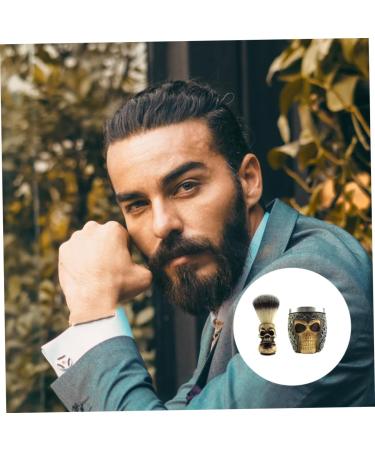 Handmade Minkissy Skull Beard Brush Premium Facial Cleaning & Shaving Brush for Men | 2-Pack Resin Foam Shell Design - Buy Online on GoSupps.com