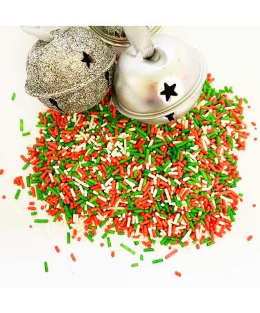 Christmas Red Green & White Mix Cake Topper Sprinkles - 30g Edible Festive Decorations for Xmas Party Cakes - Buy Online on GoSupps.com