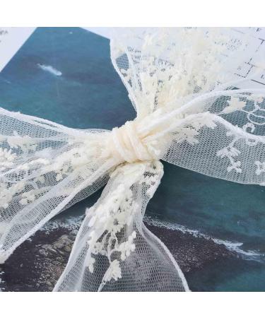 Xmsrn Vintage Large Bow Lace Hair Clip Barrette Bow White Lace Hair Barrette French Bow Mesh Head Clip Barrette Hair Accessories for Women and Girls (White) - Buy Online on GoSupps.com