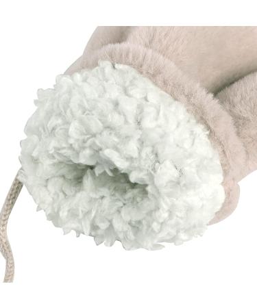 MoonLove Kids Warm Hangable Gloves Full Finger Soft Skin-Friendly Comfortable Plush Mittens Baby Toddler Infant Winter Mitten with String Windproof Coldproof Hanging Neck Hand Warmer White - Buy Online on GoSupps.com
