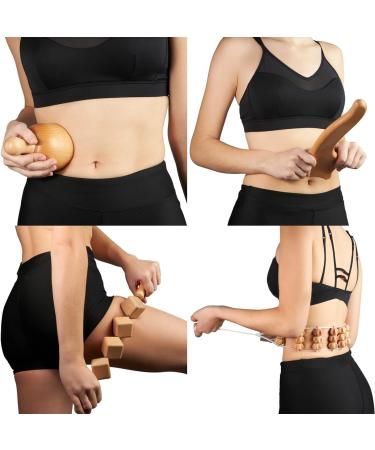 Bictive Professional Maderotherapy Set - 6-Piece Lymphatic Drainage & Anti-Cellulite Massage Tools Wooden Massager & Cellulite Scooter - Buy Online on GoSupps.com
