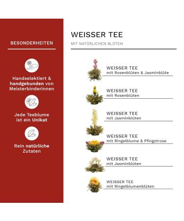 Creano Erbl hTee Wooden Decoration Box - Tea Flower Mix Gift Set with 6 Tea Roses & White Tea - Buy Online on GoSupps.com