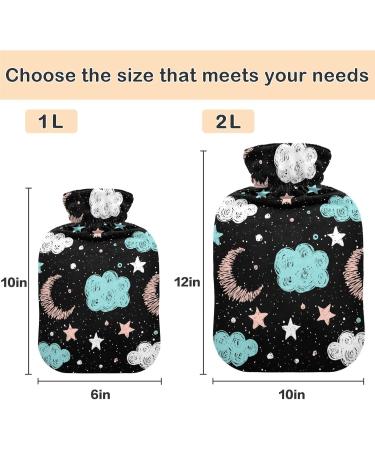 Naanle Vintage Moon Star Heat Bottle - 1L Transparent Hot Water Bottle for Pain Relief & Therapy - International Shipping Available - Buy Online on GoSupps.com