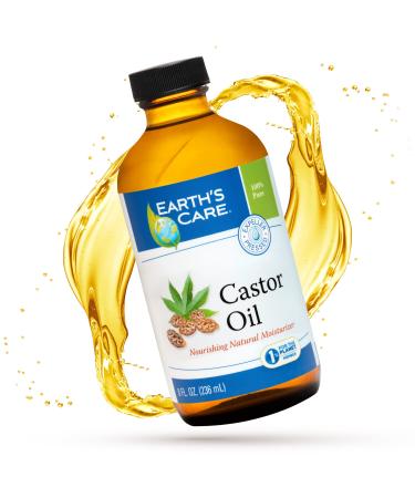 Earth's Care Castor Oil - 100% Pure Castor Oil Expeller Pressed - All Natural Nourishing Moisturizer - 8 FL OZ