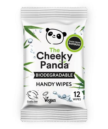 The Cheeky Panda Bamboo Hand Wipes | 12 Travel Wipes | 100% Plastic Free and Biodegradable Wet Wipes 12 Count (Pack of 1)