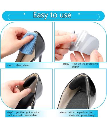6 Pairs Shoe Inserts for Loose Shoes - Anti-Slip High Heel Grip Liners, Metatarsal Pads, Ball of Foot Cushions - Gel Insoles for Women Men - Blister Prevention - Beige Black Clear - Buy Online on GoSupps.com