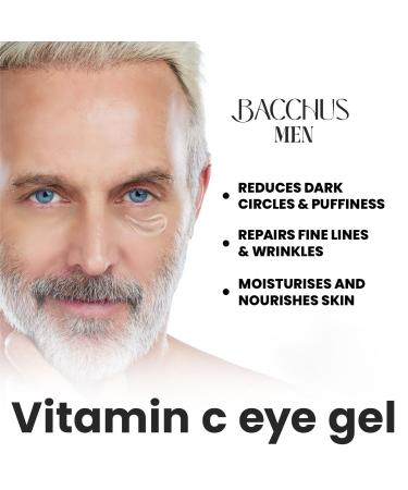 Bacchus Men Vitamin C Eye Gel - Reduce Dark Circles Puffiness & Spots | Anti-Aging Treatment | Made in USA | 0.5 oz - Buy Online on GoSupps.com
