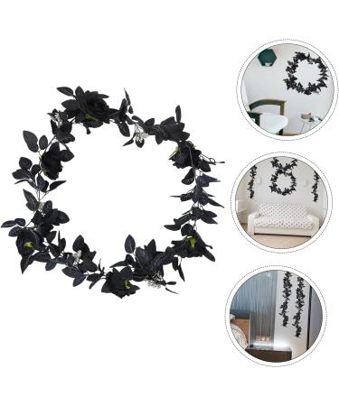 Zerodeko 4 Pcs Black Rose Vine Black Floral Garland Green Home Decor Silk Rose Garland Goblincore Room Decor Artificial Flower Garland Artificial Rattan Silk Flower Household - Buy Online on GoSupps.com
