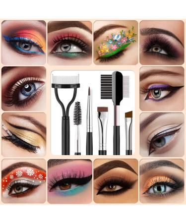 KINGMAS 5-Piece Makeup Brush Set for Eyeliner, Eyebrows, and Lashes - Brow Comb, Grooming Tool - Buy Online on GoSupps.com