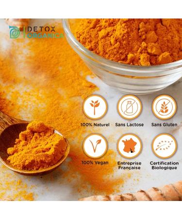 Detox Organica -Organic Turmeric-250g Turmeric Powder-5% Curcumin-100% Natural and Vegan-no additives - Buy Online on GoSupps.com