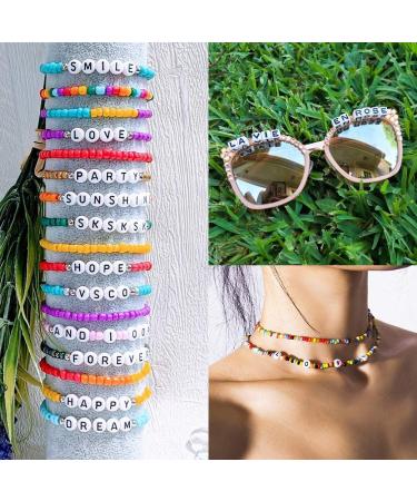 UOONY 8800pcs Beads Kit for Bracelet Making & Crafts - Glass Seed Beads, Letter Beads, Crystal String, Elastic String - Buy Online on GoSupps.com